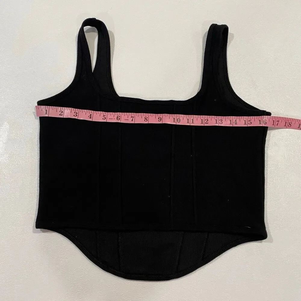 PINK Victoria’s Secret Black Corset Crop Top & Mini Skirt Set XL - Picture 13 of 15